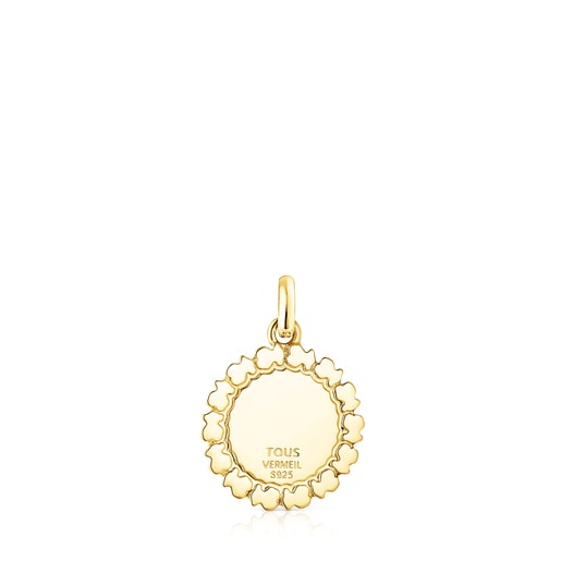 Silver vermeil Straight medallion Pendant | TOUS