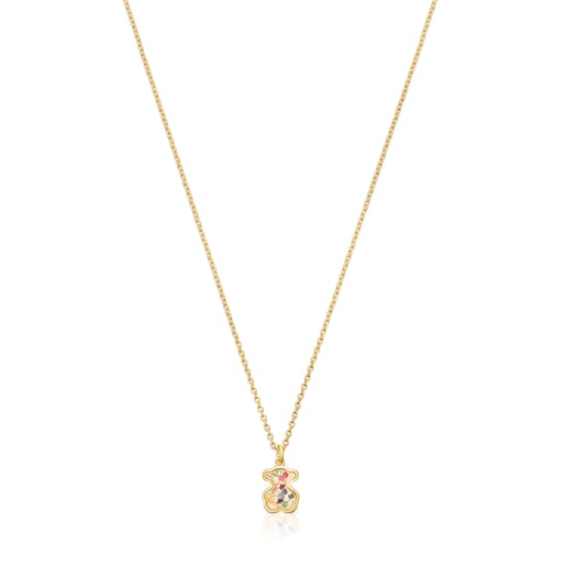 Collana con placcatura in oro 18 kt su argento e multi pietre Areia