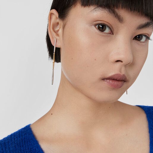Long silver and silver vermeil Lure Earrings | TOUS