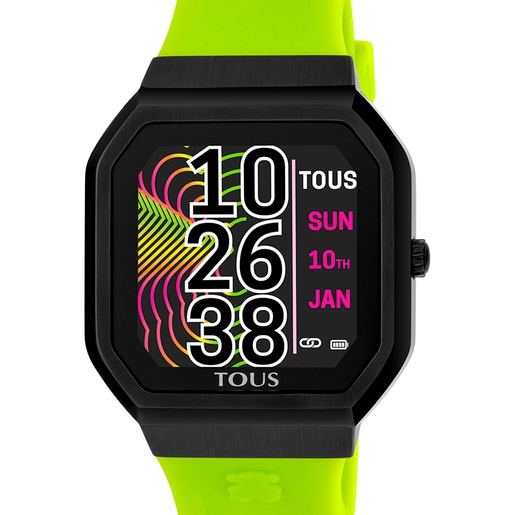 グリーンのシリコンストラップが付いた腕時計 B-Connect Smartwatch