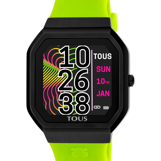 Smartwatch B-Connect mit grünem Silikon-Armband