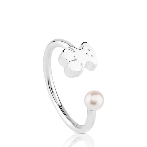 Silver TOUS Sweet Dolls Ring with pearl