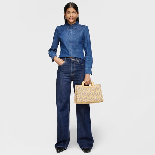 クリームカラーのミディアム Amaya ショッピングバッグ TOUS MANIFESTO