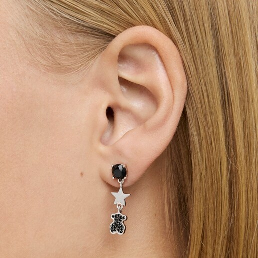 ピアス Join 2モチーフ　ブラックスピネル / シルバー