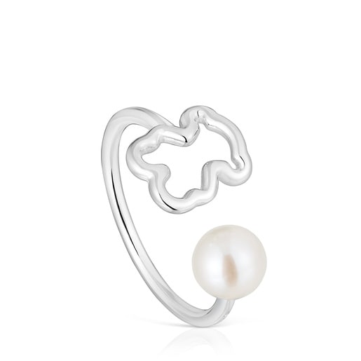 Silver Open ring with cultured pearl Sweet Dolls