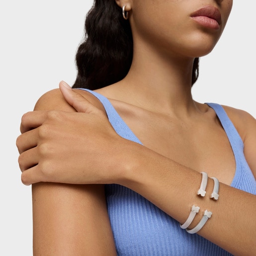 ブレスレット Mesh くま　バングル　シルバー925