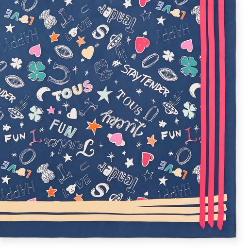 Квадратный темно-синий шарф TOUS Samba