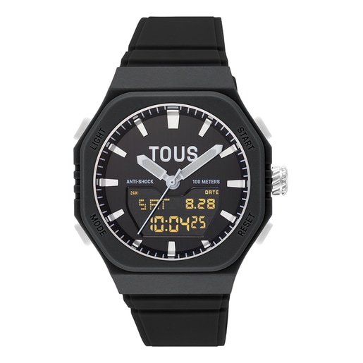 Steel analog/digital Watch and black nylon bracelet Bet