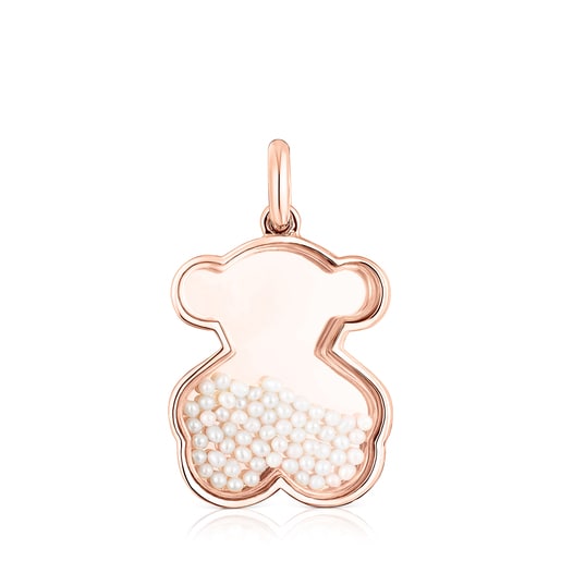 Rose silver vermeil Areia Pendant with pearls | TOUS