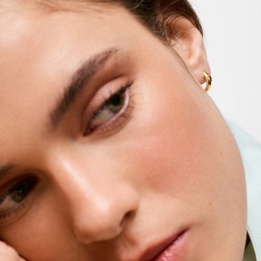 Pendientes aro oso con baño de oro 18 kt sobre plata TOUS Basics