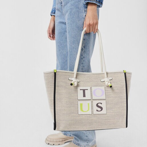 תיק סל TOUS Yummy גדול בצבע בז'