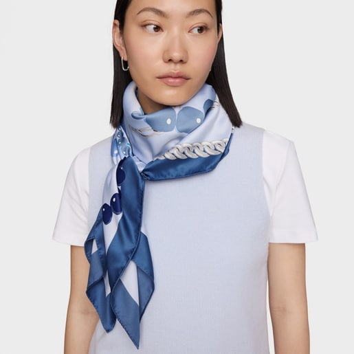 Square stone blue Scarf TOUS Manifesto