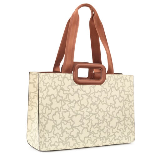 Large beige Kaos Icon Amaya Shopping Bag | TOUS
