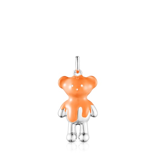 Colgante de plata y esmalte naranja Teddy Bear - Exclusivo online