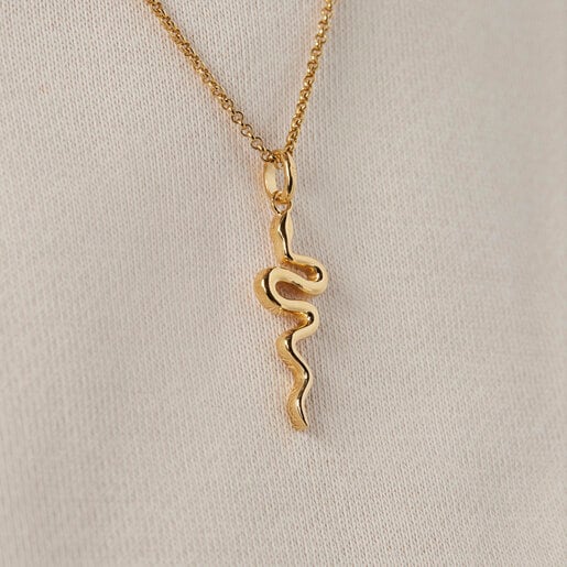 Silver Vermeil Fragile Nature snake Pendant | TOUS