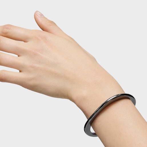 Dark silver Bangle Line