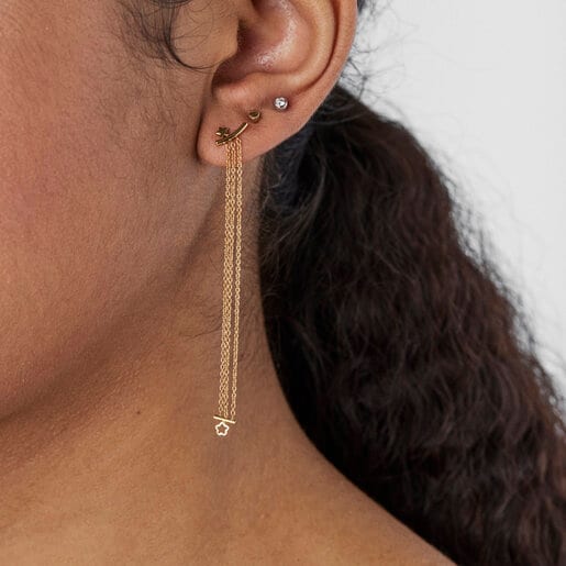 Gold TOUS Cool Joy Earring with three chains