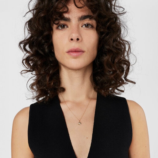 Iris Motif gold Necklace with diamonds