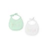 Embroidered baby bib set in mist