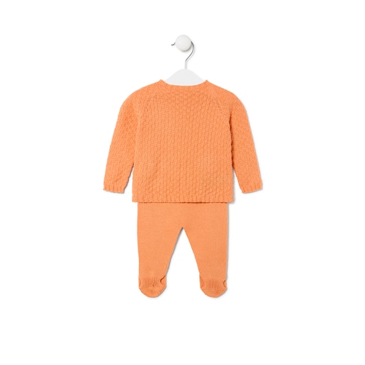 Knitted baby outfit in Tricot orange