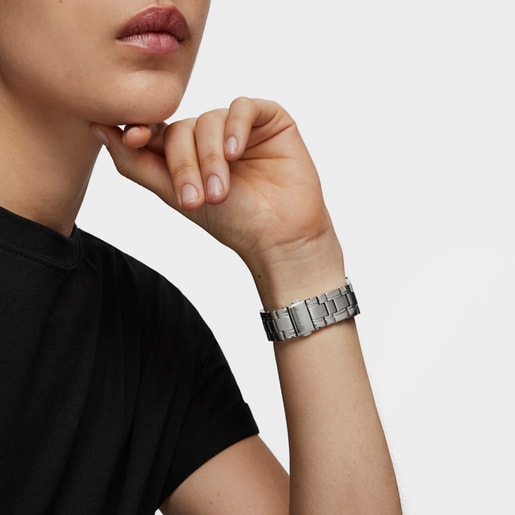 D-Bear Analogue watch with steel strap