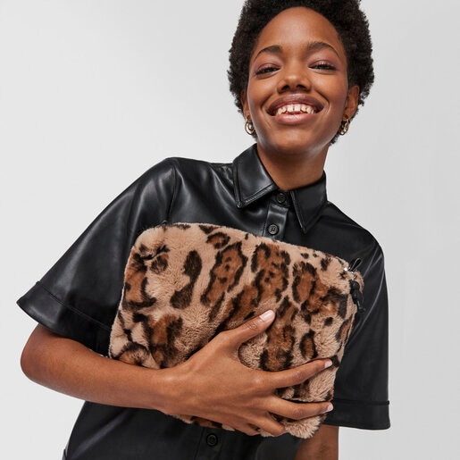 Medium beige and black Amaya Kaos Shock Wild Handbag