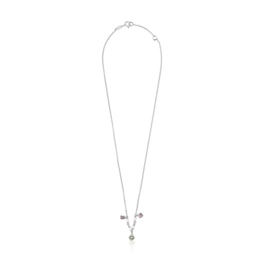 Silver TOUS New Motif Necklace with gemstones and pearls