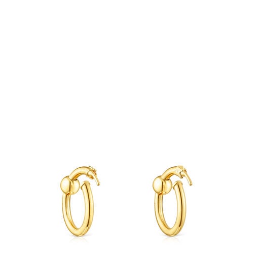 Silver vermeil Plump Double circle earrings