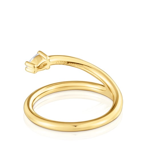 Anillo con baño de oro 18 kt sobre plata y diamante creado en laboratorio Lio LGD