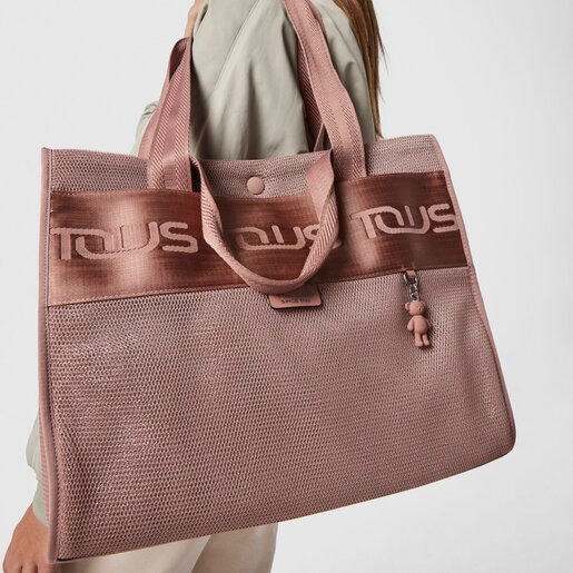 Большая розовая сумка-shopping Ina TOUS