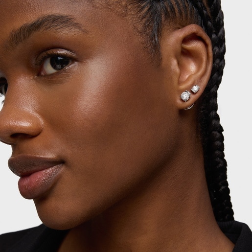 Aretes cortos de platino con diamantes creados en laboratorio 0,50 ct Sweet Diamonds LGD