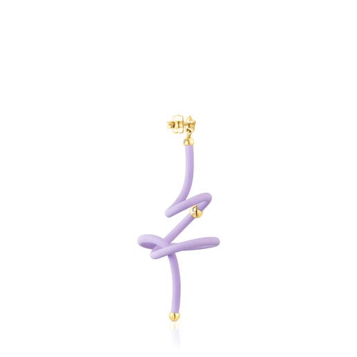 Lilac spiral and silver vermeil TOUS St. Tropez Caucho 1/2 Earring | TOUS