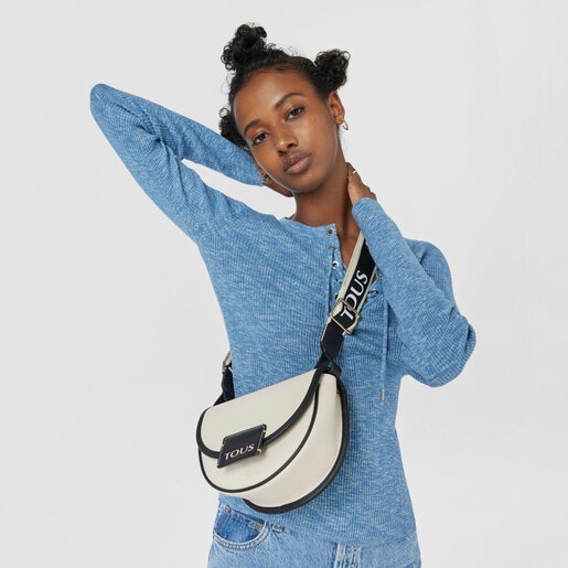 Sac à bandoulière TOUS Halfmoon petit beige