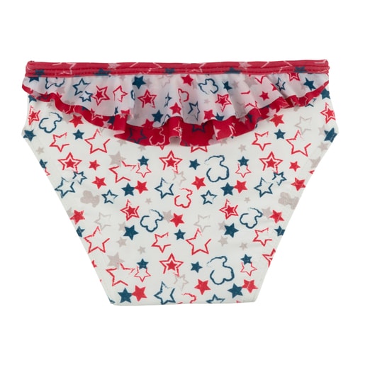 Braguita playa con volante Stamp Blanco
