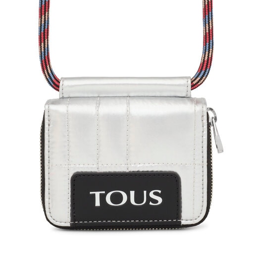 Silver-colored TOUS Empire Padded Hanging change purse