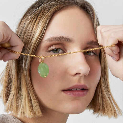 Silver vermeil Hav Pendant with chrysoprase