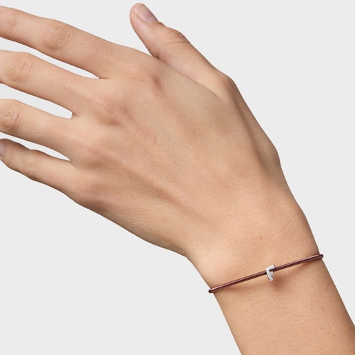 7 mm silver letter F Charm TOUS Mesh Tube