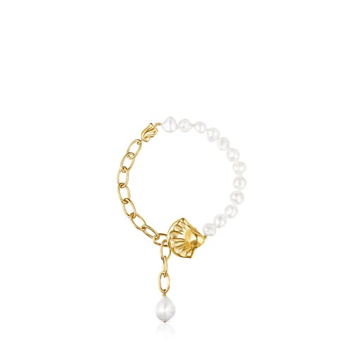 Bracelet Oceaan coquillage en argent vermeil et perles