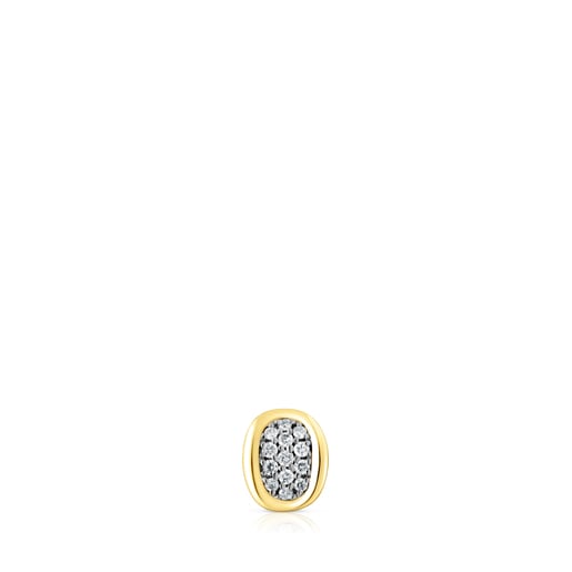 TOUS Hav oval earrings in gold with diamonds