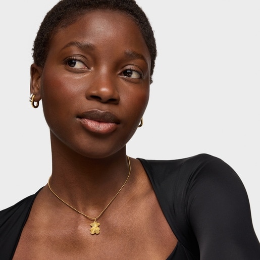 Textured bear Pendant with 18kt gold plating over silver Sweet Dolls