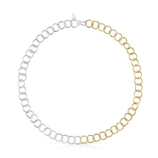 Two-tone TOUS Basics Necklace with round rings | TOUS