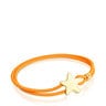 Orange Elastic bracelet with silver vermeil star Sweet Dolls