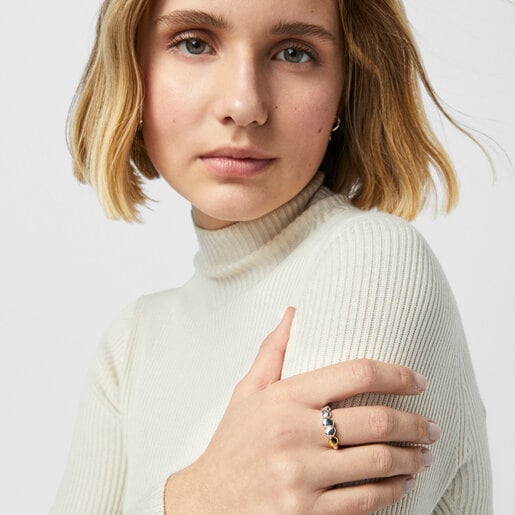 ツートーンのオーガニックシェイプ・リング TOUS Joy Bits