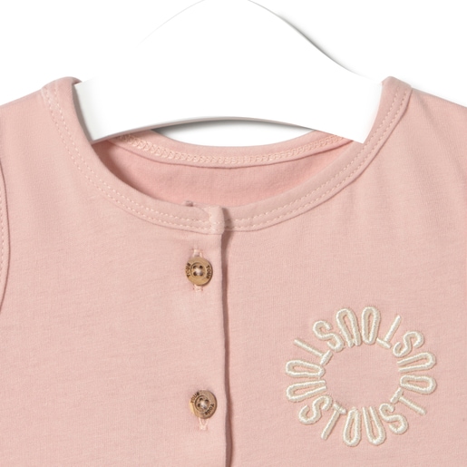 Short baby playsuit in Classic pink