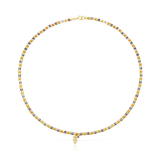 Gold TOUS Teddy Bear Choker with gemstones | TOUS