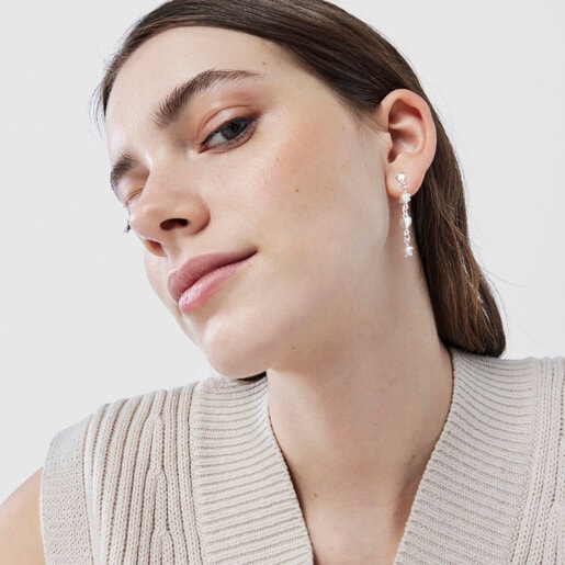 Длинные серебряные серьги Mini Icons с фигурками