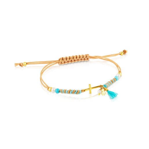 Gold Whim Bracelet with Turquoise and Pearl