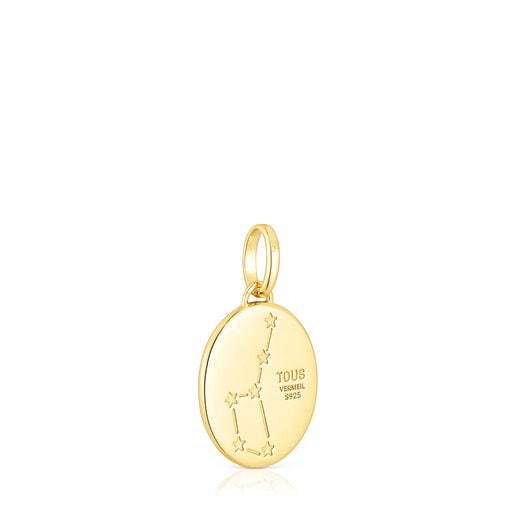 Pendentif Cancer en argent vermeil avec nacre et topazes TOUS Horoscope