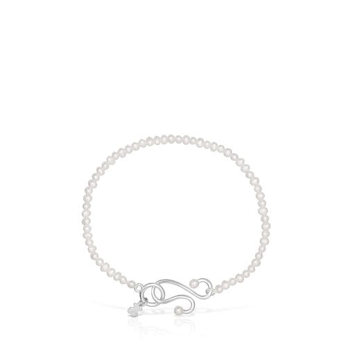 Silver Tsuri Cultured pearl Bracelet | TOUS