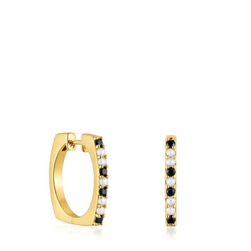 Short Hoop earrings with 18kt gold plating over silver and gemstones TOUS  Basic Colors | TOUS